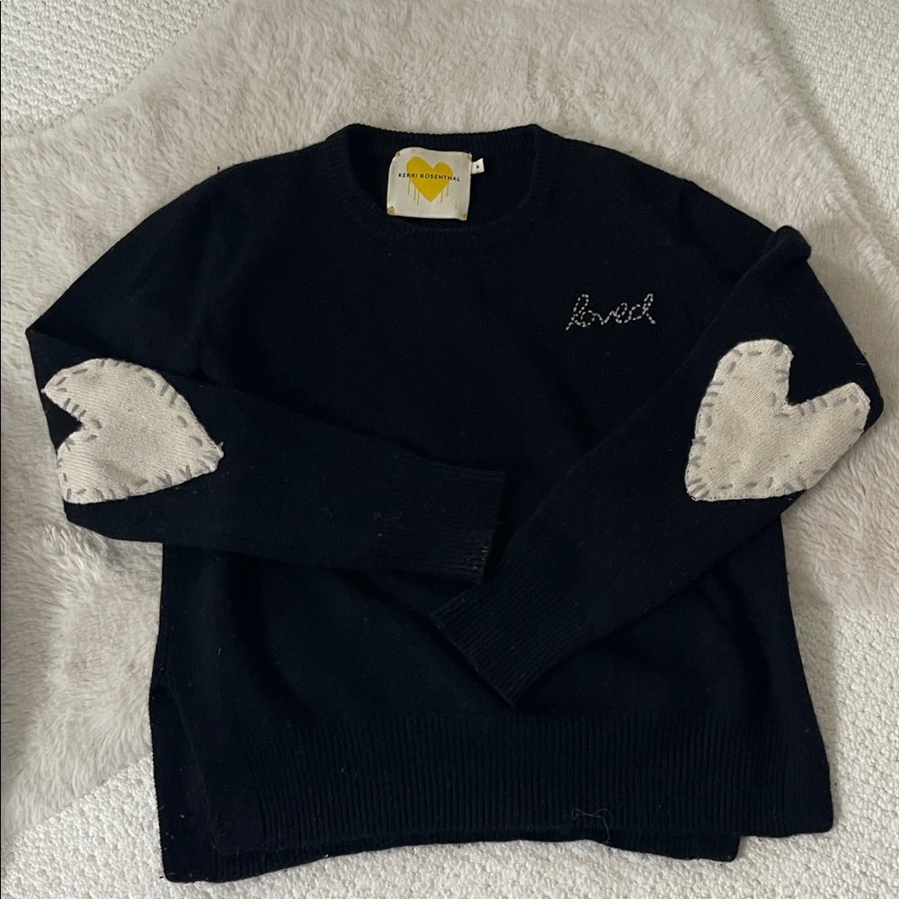 Rosenthal Black Sweater with Crystal Script Logo
